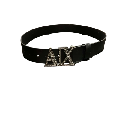 ARMANI EXCHANGE Black Leather Belt
