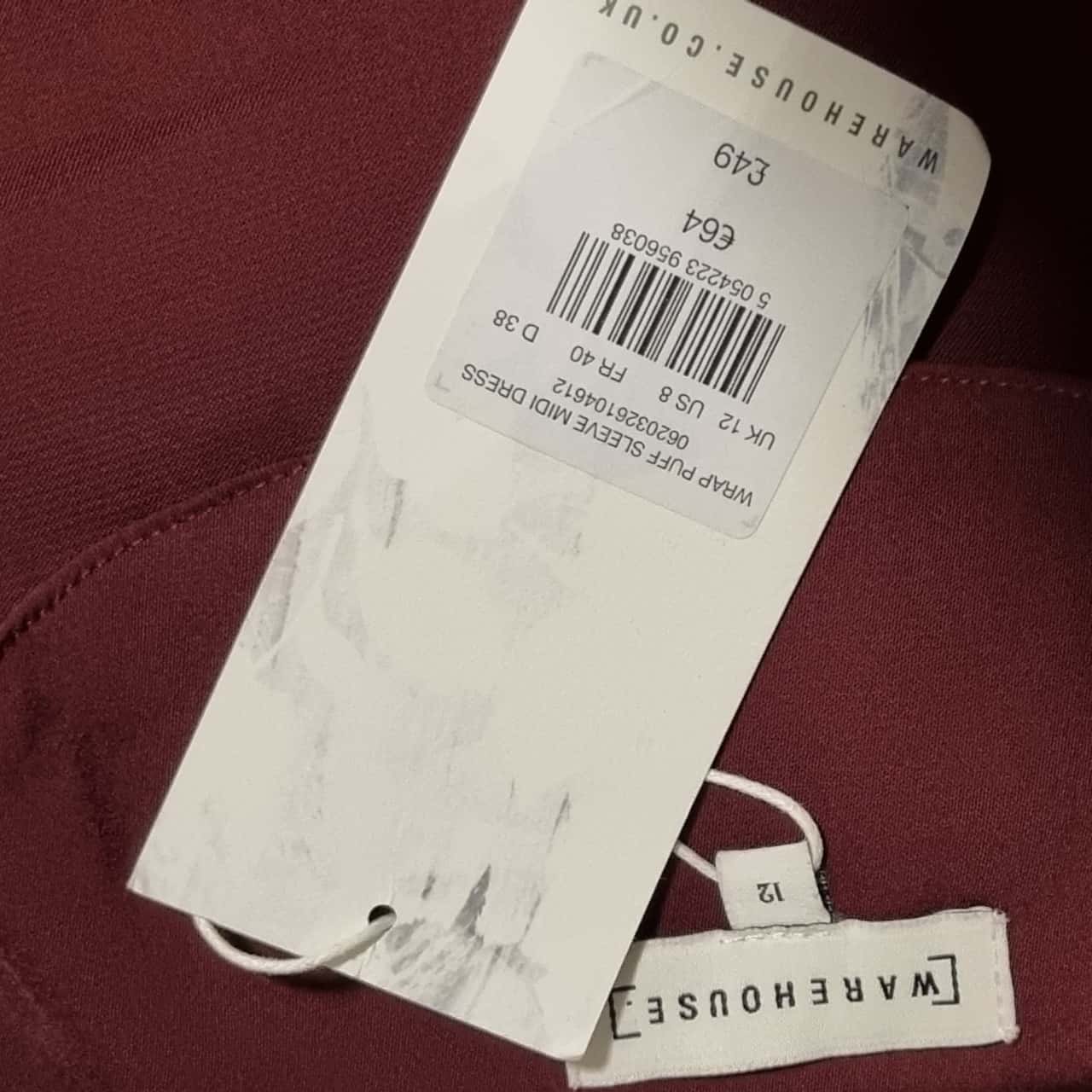 BNWT Warehouse Wrap Puff Sleeve Midi Dress. Womens Size 12 Midi Dress ...