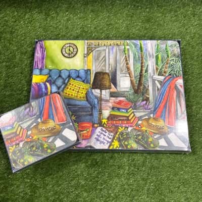Bablee’s “Casual Tropical Ambiance” Placemat & Coaster Set (New)