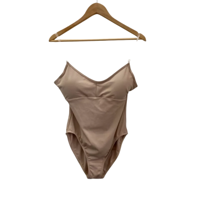 Energetiks Womens  Size 16 Bodysuit Beige w/ clear adjustable straps