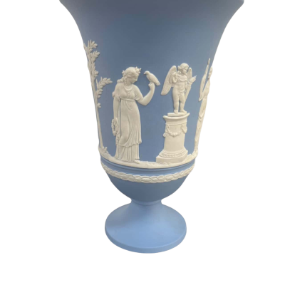 WEDGWOOD BLUE JASPERWARE Arcadian Vase 19 cm