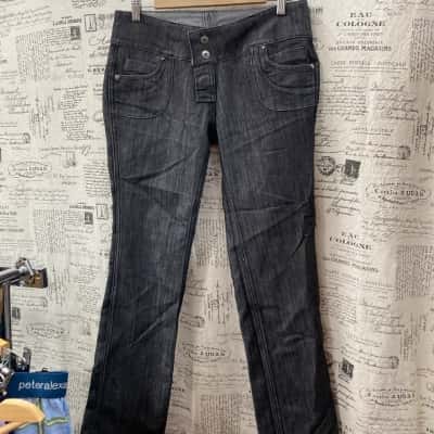 Divas EBA Womens  Size 12 Bootcut Pants Grey reversable jeans