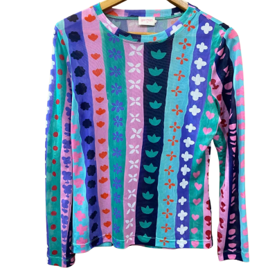 Gorman Colourful Patterned Mesh Top Size 10