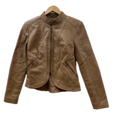 Once/Was Womens  Size 0 Leather Jacket Brown 