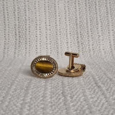 Tigers eye golden cufflinks