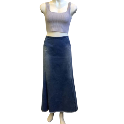 Carla Zampatti Womens Size 8 Maxi Denim Skirt Blue