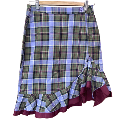 Black Friday Green/Purple Tartan Skirt Size 8 