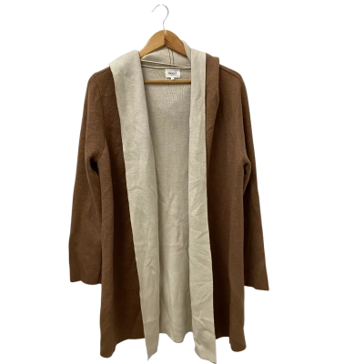 Seed Heritage Womens  Size L Longline Open Cardigan Brown / Cream 