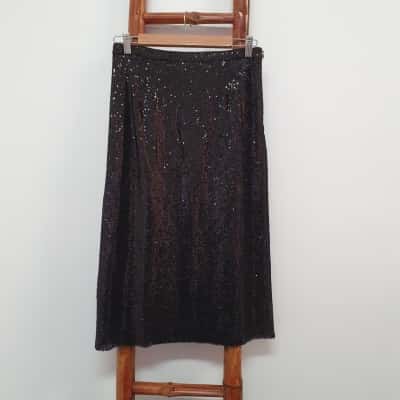 Zara Women's Size M Black Sequin Skirt - New With Tags