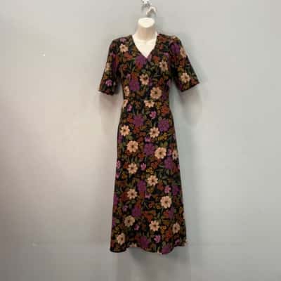Princess Highway Womens  Size 10 Midi Dress Black  / Floral 