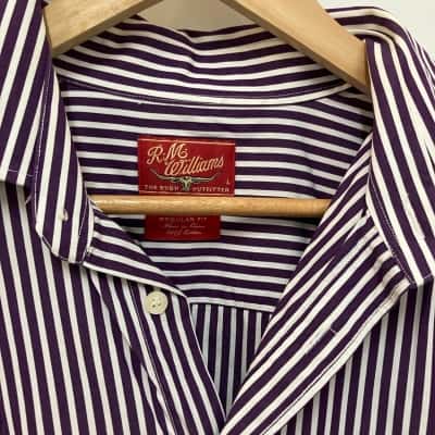 R.M. Williams Mens Purple / White Shirt