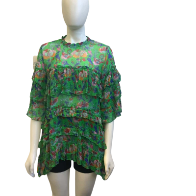 White Label Noba Womens AUS Size 10-12 Floral Sheer Top Multicoloured