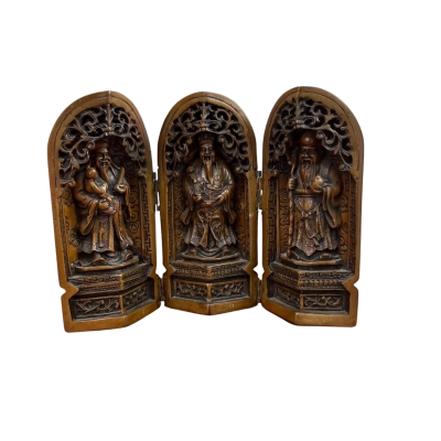 Beautiful Folding Triptych Buddhist Shrine