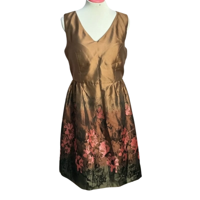 Black label  Womens  Size 12 Sleeveless Dress  Brown / Multicoloured 