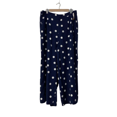 BNWT Elm  Dottie Navy Spot Print Pants Size 18 Blue / Polka Dot rrp$99.95