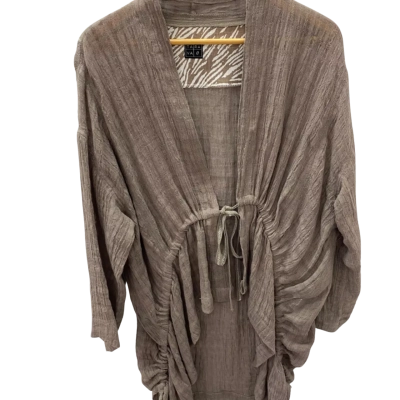 Ta Ra Va  Womens  Size M Long Sleeve tie Top/cardigan style Brown / Khaki 