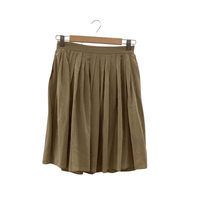 Carla Zampatti Womens  Size 10 Pleated Skirt Gold Silk