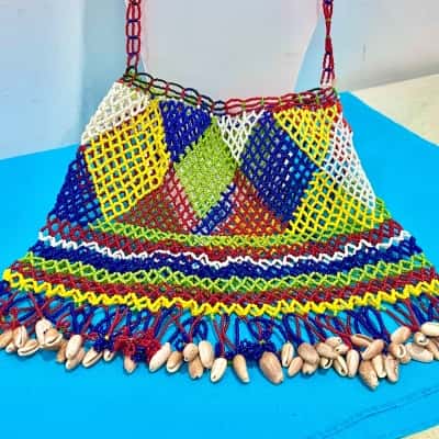Intricate Beaded Bag with Shell Detail