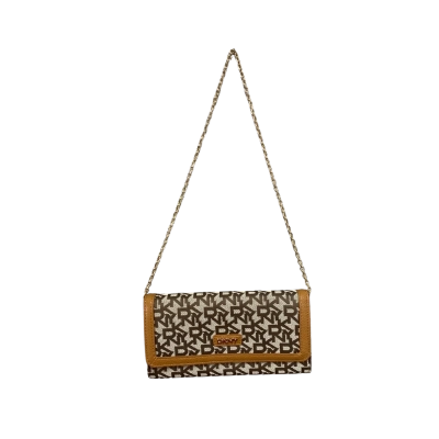 DKNY Womens Wallet with Chain Strap Brown 