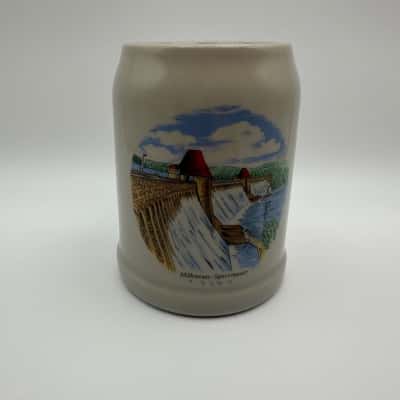 Vintage German Mohnesee Dam Ceramic Beer Steiner 