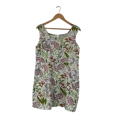 MAHA SHE Size 16 Pretty Floral Spring Dress 100% Cotton