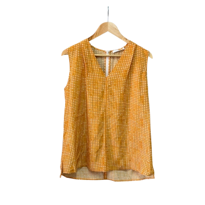 BOSS Womens  Size 12 Silk Sleeveless Top Mustard 