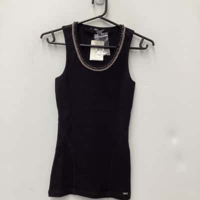 NEW - Guess Womens  Size S BEADED Tank Top Black RRP $69.95