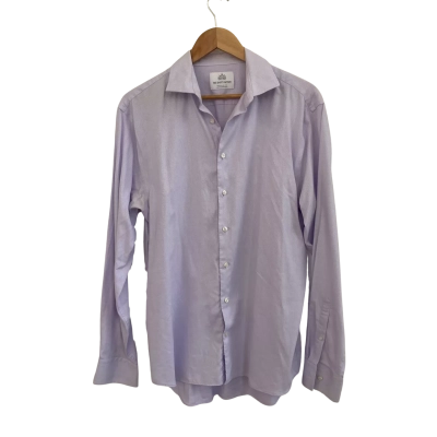The Shirt Factory Mens  Size 16 Long Sleeve Shirt Purple 