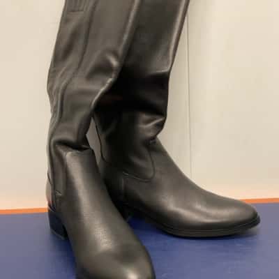 Midas Black Leather Boots Womens Size 37