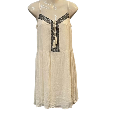 Beach by Exist Womens Size M Mini/Shoestring Strap Dress Cream