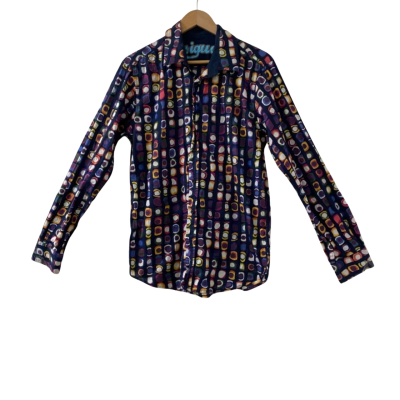 DESIGUAL Men's Button Up Shirt Casual Vintage Multicolour Patterned Size Large