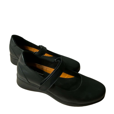 Hush Puppies Black Leather Wedge Shoes Size 9