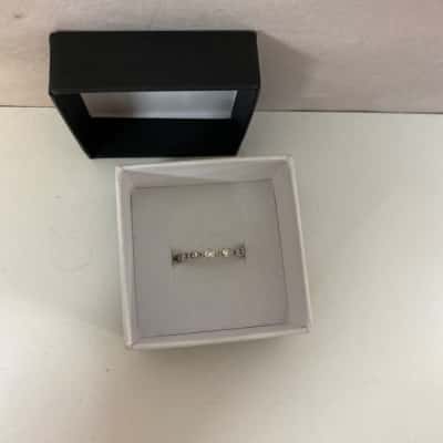 Stamped 925 Sterling Silver All Round Cz Ring