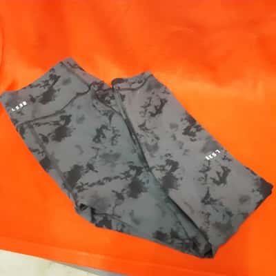 LSKD Womens  Size L Black  / Grey full length leggings