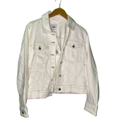 Just Jeans Womens  Size 14 Denim Jacket Silver / White 