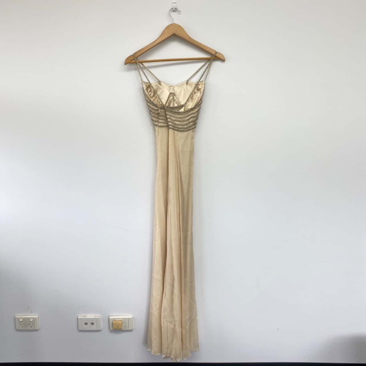 George EVENING Silk Beaded Evening Dress Cream Size 8 / S(s) - Used Very  Good | Salvos Stores