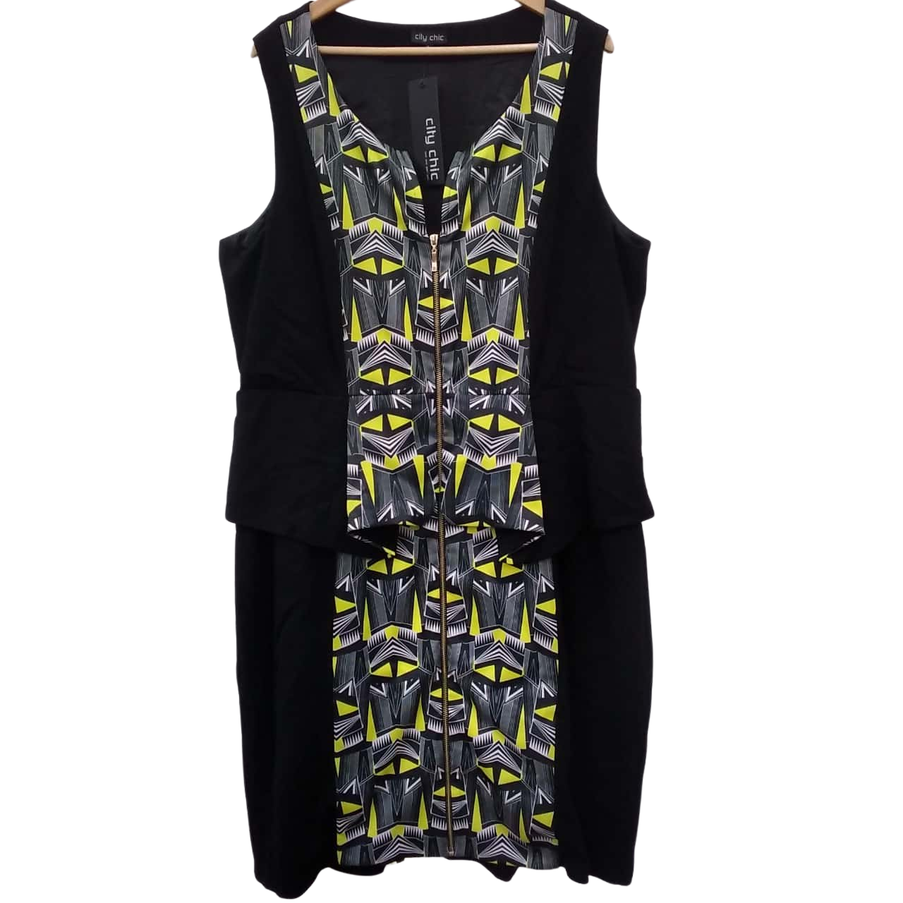 RRP 129 CITY CHIC Womens AU 22 Black Mirror Dress (14, 205)