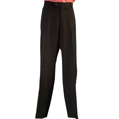 Pierucci Mens Size 42/104 Suit Pants Black/Pinstriped