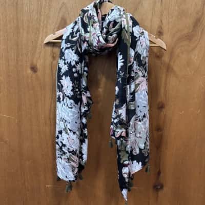 Pinkdeer Black Floral Scarf (New)