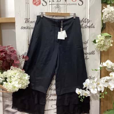 Sass & Bide Brand! BNWT RRP $450.00!! THE THREE CORNERS PANT! 100% SILK WIDE LEG PANT! Womens  Size 12 Wide Leg Pants Black  
