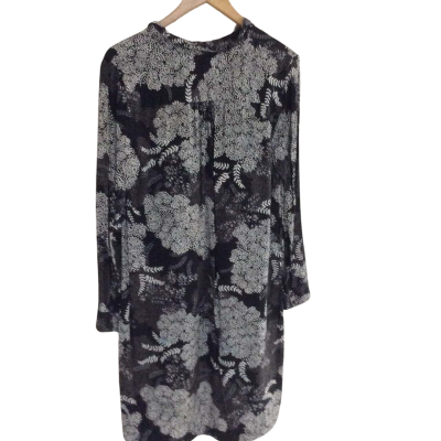 Sussan Womens  Size 12 Long Sleeve Dress Black  / Floral 