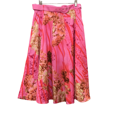 White Sandstorm Women’s  Size M Pink Floral Midi Skirt 