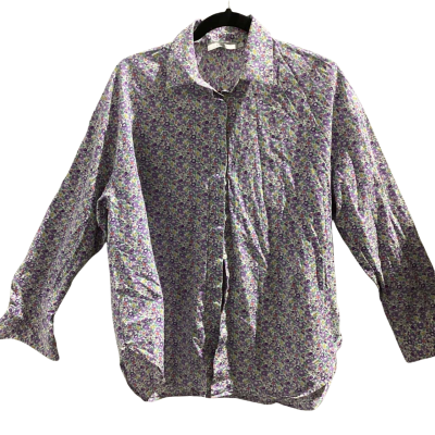Sportscraft Womens  Size 12 Blouse Purple Floral made with Liberty Fabric 