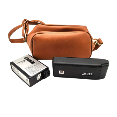 Vintage 110 Film Camera Made In Germany - Kodak Ektra 200 Camera Plus Sunpak DC3 Flash Gun In Limited Edition Kodak Bag Made By Denzil Don Melbourne