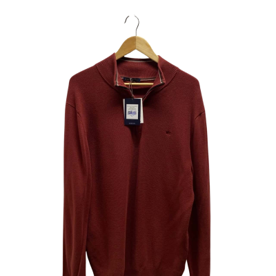Sportscraft Mens Maroon Size L Quarter Zip Jumper  