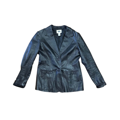 Vintage Old Navy Black Leather Blend Coat Size M
