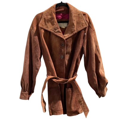 Vintage Stephen Dattner Brown Trench Coat Jacket  Womens Size 12