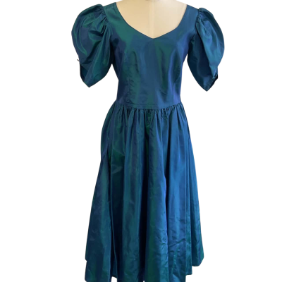 VINTAGE “Laura Ashley” Womens Dress-  Size 10 Formal Dress Blue 