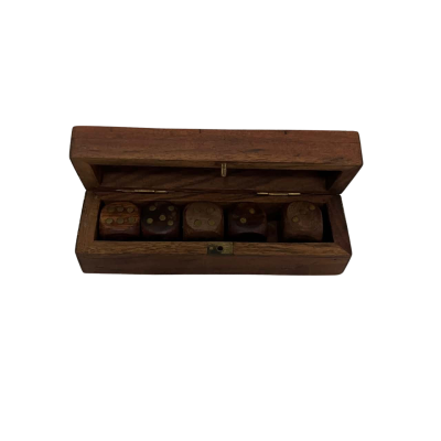 Wooden Dice In Wooden Box