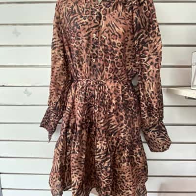 Decjuba Animal Print Babydoll Dress Size 12 